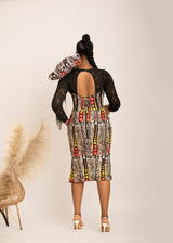 MAKENA AFRICAN PRINT CORSET DRESS