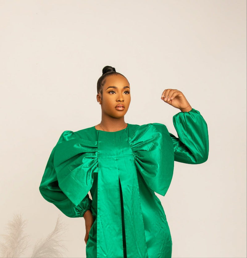 LONA GREEN SHIFT DRESS