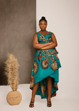 NELLY AFRICAN PRINT WRAP MAXI DRESS