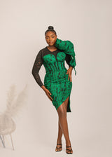 GRACIE AFRICAN PRINT CORSET DRESS