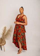 IMANI AFRICAN PRINT WRAP MAXI DRESS