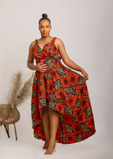 IMANI AFRICAN PRINT WRAP MAXI DRESS