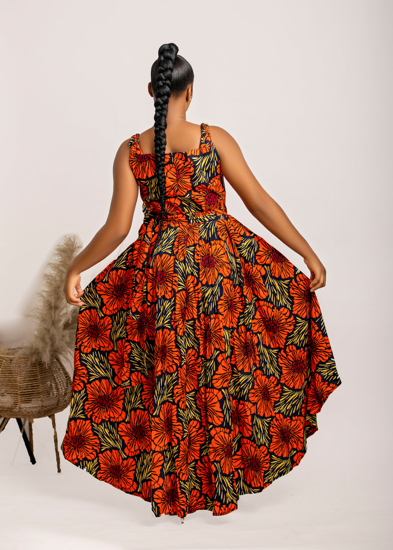 IMANI AFRICAN PRINT WRAP MAXI DRESS