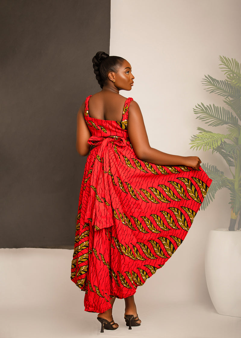 LIZZY AFRICAN PRINT WRAP MAXI DRESS