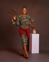 ARIA AFRICAN PRINT LONG SLEEVE TOP