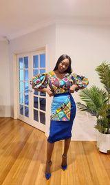 BETTY AFRICAN PRINT PUFF SLEEVE TOP